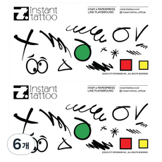 인스턴트타투 라인 플레이그라운드, 혼합색상, 6개