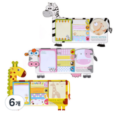 Bluemato 動物造型設計便利貼A No1021, 隨機出貨, 6個