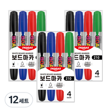 PENMAX 白板筆 210, 黑色,藍色,紅色,綠色, 48個