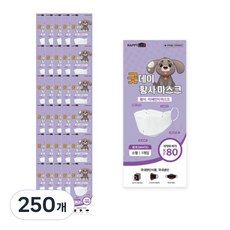 GoodDay 황사마스크 소형 KF80, 1개입, 250개, 화이트