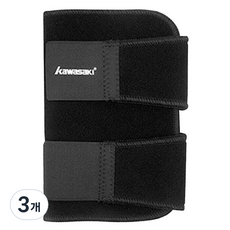 가와사키 팔꿈치 보호대 KF-3702, 3개, 블랙