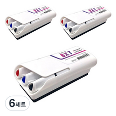 Lineplus 白板筆 橡皮擦 BXT, 紅+藍+黑, 6套