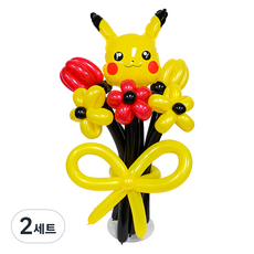 파티클럽 캐릭터 풍선 꽃다발 DIY 세트 피카츄, 혼합색상, 2세트