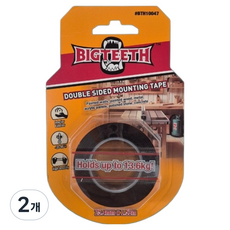 BIGTEETH 高強度雙面固定膠帶 25.4mm x 1.52m x 0.1mm, 2個