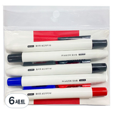 MORRIS Just Click 白板筆M 黑色 3入 + 藍色 + 紅色組合, Black, Blue, Red, 6套