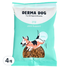 더마독 전연령 강아지 관절체중 건식사료, 뼈/관절강화, 250g, 4개