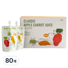 클래식농원 클래식 사과당근즙, 100ml, 80개