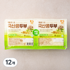 생채움 국산콩두부, 300g, 12개