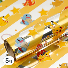 영프라자 포켓몬스터 증착롤 포장지, 스타라이트 옐로우, 5개