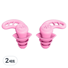Veramang 睡眠防噪矽膠J型耳塞 2入組 粉紅色, 2套