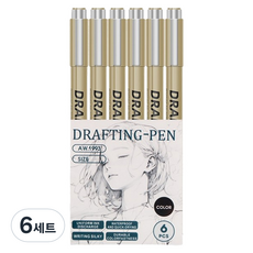 에이비엠코리아 캘리크라피 펜 6종 세트, 혼합색상, 6세트
