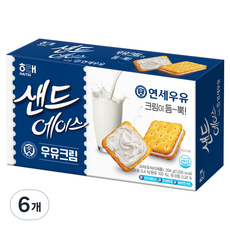 해태제과 샌드에이스 우유크림, 204g, 6개