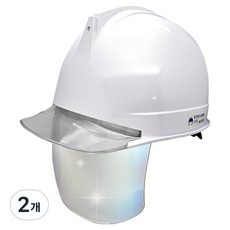 동명 고급형 투구형 투명창 실버보안경 안전모, 화이트, 2개