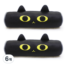 애니나라 헬로캣 에어매쉬 차량용 목쿠션 2p, 묘묘(블랙), 6개