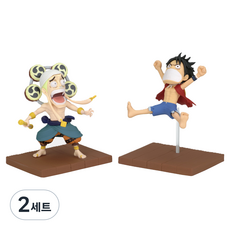 원피스 월드 콜렉터블 로그 스토리즈 몽키 D 루피 + 에넬 피규어 세트, 2세트