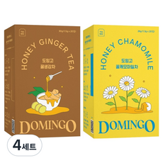 도밍고 꿀생강 1.5g x 20p + 꿀캐모마일 1.3g x 20p 티백 세트, 꿀생강 20p + 꿀캐모마일 20p, 4세트