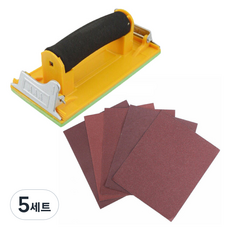 Jongwon 砂紙握把 + 80號布砂紙 5入組, 5套