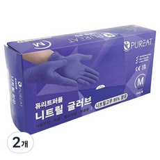 퓨리트 프리미엄 니트릴장갑 100p, 퍼플, 중(M), 2개