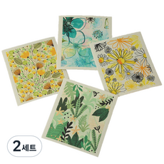 brwd花園海報圖案廚房抹布 4入組, 2組