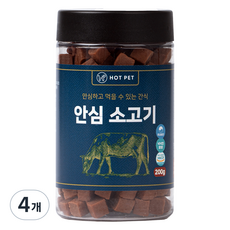 핫펫 강아지 안심 져키, 소고기, 200g, 4개
