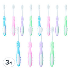 미소덴탈 아동용 솜사탕 칫솔 24개월~6세, 랜덤발송, 12개입, 3개