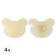OPP袋裝小熊造型胸貼 12*9cm 淺米色 2入組, 4個