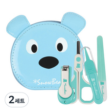 Snow Bear 小白熊 幼兒指甲剪4件組, 2套, 象牙白 + 藍色
