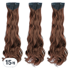 Nalli Sisters 自然波浪髮片 接髮片 60cm, 淺棕色, 15個