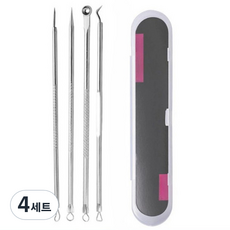 피니어스 스테인레스 피지 압출 핀셋 4종 세트, 4세트