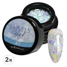 SM IVIT 透明Q彈珍珠亮片凝膠指甲油, 5g, 可愛罐裝凝膠 02, 2個