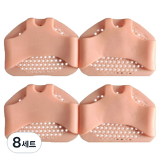 Jumolly 前腳掌保護矽膠墊 寬版膚色 雙腳套組, 8套