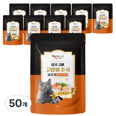 탐사 고양이 고메 주식 파우치, 85g, 50개, 참치+연어