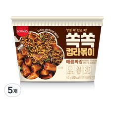 samlip 三立 SokSok杯裝香辣炸醬拉麵年糕, 140g, 5個