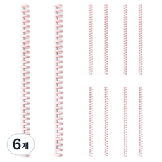 코히모 30공 바인더 파일 라운드형 루즈링 10개입 4W101, 핑크, 6개