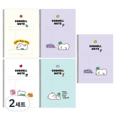 핑크풋 쫑긋곰 코넬노트 5p 세트, 랜덤발송, 2세트