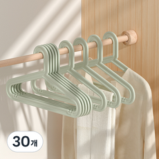 솔브리빙 미니멀 무드 어깨뿔방지 논슬립 옷걸이, 그린, 30개