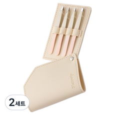 Metully 安心護理鑷子4件組, 2套, 粉紅色