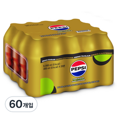 펩시 제로슈거 라임향 제로카페인 무라벨, 60개입, 300ml