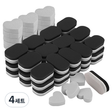 OON 대용량 양면 스펀지 사포 40개 + 하트 샌딩 블럭 20개 블랙, 4세트