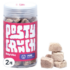 빌리스벳 강아지 포스티 크런치 간식, 65g, 2개, 돼지고기