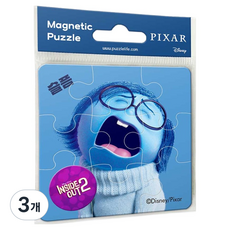 PUZZLE LIFE 迪士尼 腦筋急轉彎2 憂憂 磁性拼圖 D902, 3個, 9件