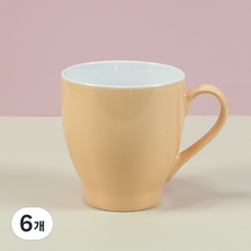힐 머그컵 360ml 유광, 오렌지, 6개