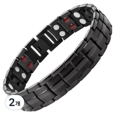 홈셀 남성용 티타늄 팔찌 블랙 21 x 1.5 cm, 2개