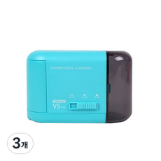 카키카키 전동 연필깎이 V-5, 블루, 3개