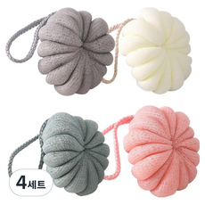 리예 버블 샤워볼 4종 세트, 4세트, 4개입, 화이트, 핑크, 그레이, 그린
