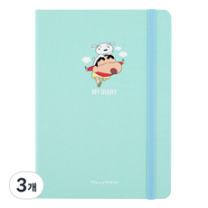 플라잉웨일즈 짱구는못말려 마이 다이어리 M, 민트, 3개