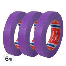 iQIHAN 彩色紙膠帶 15mm x 15m, 6個, 紫色