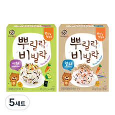 미즈앤코 뿌릴락비빌락 2종 후리가케 세트, 20g, 야채 + 멸치, 5세트