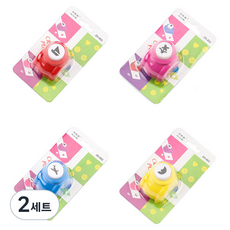 Allode 手帳裝飾造型打洞機4件組, 2套, 6號(梨子, 花朵, 飛機, 月亮)