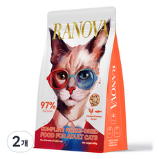 RANOVA 어덜트 고양이 동결건조 사료, 닭+연어, 450g, 2개 닭+연어, 450g, 2개